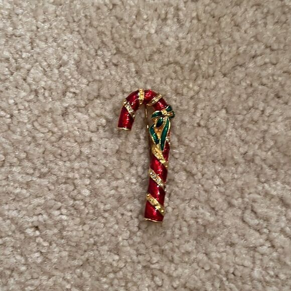 LADIES CANDY CANE BROOCH - Picture 2 of 5
